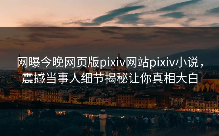 网曝今晚网页版pixiv网站pixiv小说，震撼当事人细节揭秘让你真相大白