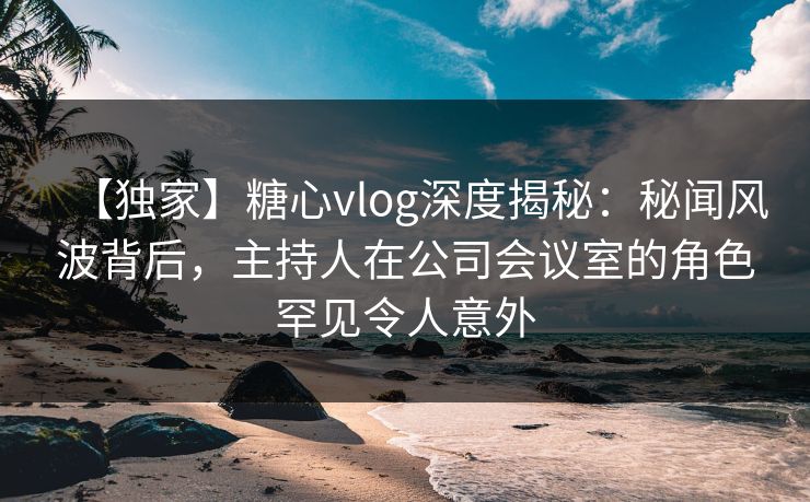 【独家】糖心vlog深度揭秘:秘闻风波背后,主持人在公司会议室的角色罕见令人意外 【独家】糖心vlog深度揭秘:秘闻风波背后,主持人在公司会议室的角色罕见令人意外