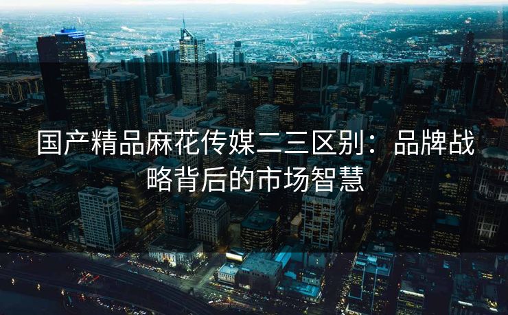 国产精品麻花传媒二三区别:品牌战略背后的市场智慧 国产精品麻花传媒二三区别:品牌战略背后的市场智慧
