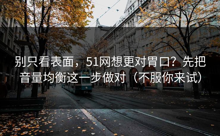 别只看表面，51网想更对胃口？先把音量均衡这一步做对（不服你来试）